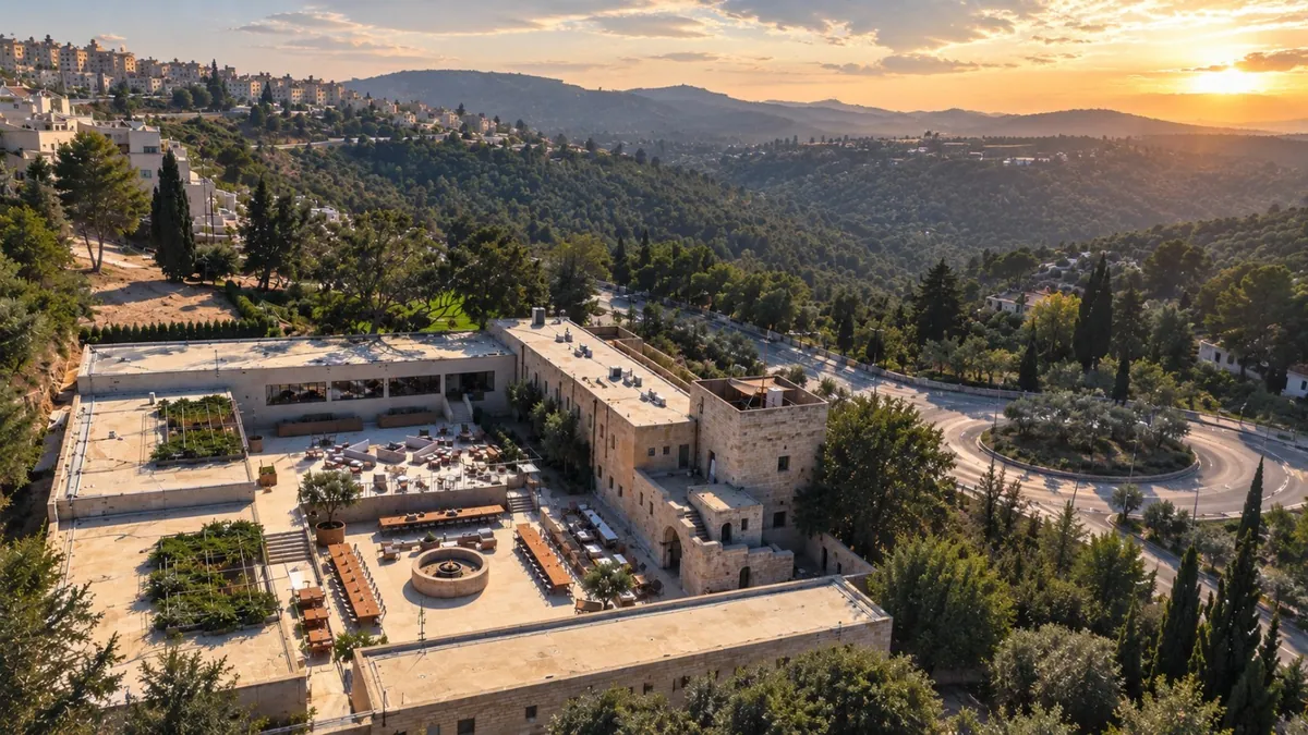 The fort among the Jerusalem Hills, from the air